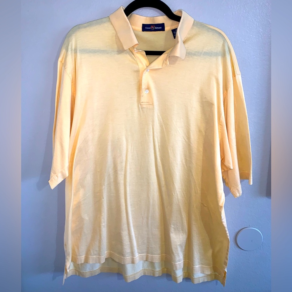 Chase Edward Men’s 100% Cotton mercerized yellow shirt collar